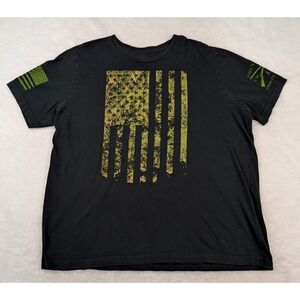 Grunt Style Camo Flag Black T-Shirt Men's 3XL American Military Shirt
